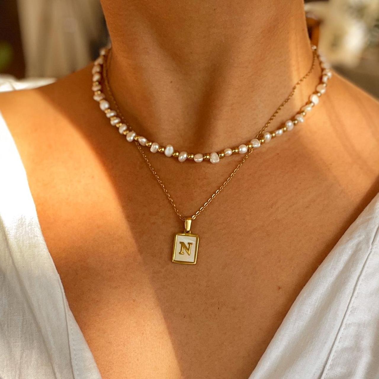 Personalised Mother Of Pearl Initial Necklace By Bloom Boutique |  notonthehighstreet.com